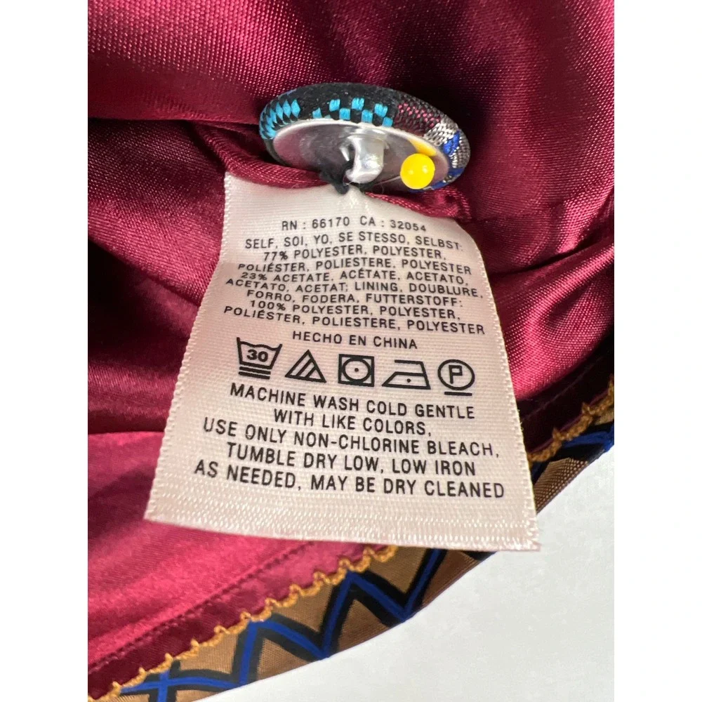 Maeve Anthropologie Skirt Women 0 Multicolor Geometric Jacquard Mini Button Side
